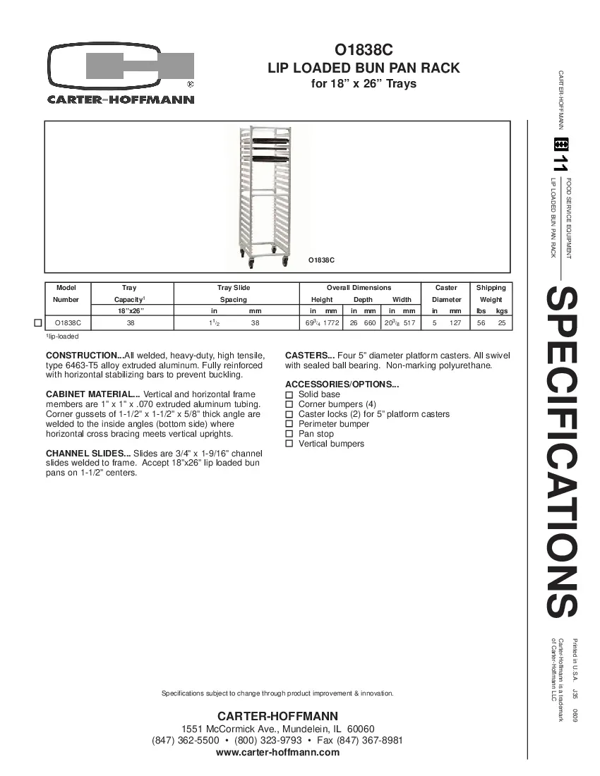 carter-hoffmann-o1838c-pan-rack-bun-aluminum-38-trays-specsheet-260719k1801k.pdf
