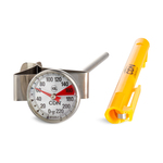CDN Measurement Tools , IRT220-F, Thermometer, Beverage & Frothing 0 - 220F 1-In Dial W/ Frothing Zone 5-In Stem W/ Vessel Clip Anti-Microbial