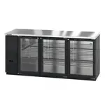 Hoshizaki , BB80-G, Bar Refrigerator, 3 Swinging Solid Doors