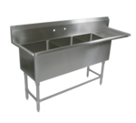 John Boos , 43PB1824-1D24R, Sink, (3) Three Compartment