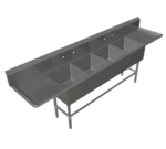 John Boos , 44PB18-2D24, Sink, (4) Four Compartment