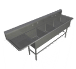 John Boos , 44PB24-1D30L, Sink, (4) Four Compartment